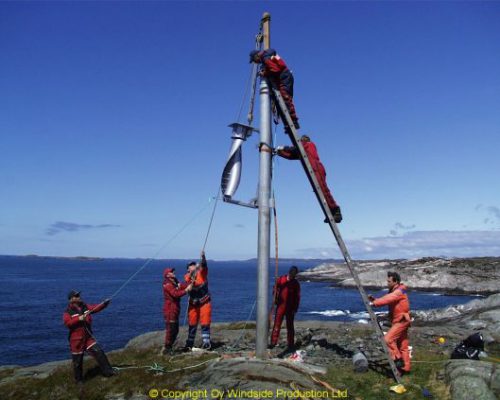 Windside WS-0,30A wind turbine producing power for a lighthouse in Norway